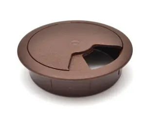 Round Plastic Grommet For Desk Table Cable Tidy Wire Cover 60 mm Dark Brown