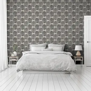 Arthouse Scandi Leaf Black & White Wallpaper