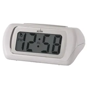 Auric Large LCD Display Alarm Clock with Superbrite Backlight White