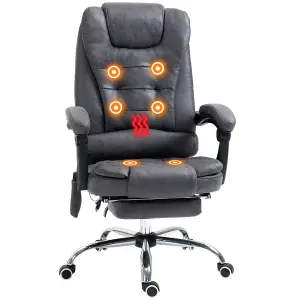 Vinsetto Ergonomic Heated 6 Points Vibration Massage Office Chair Dark Grey