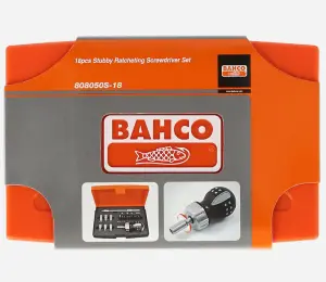 Bahco 808050S-18 808050S-18 Stubby Ratchet Screwdriver Set 18 Piece BAH808050S18