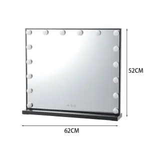 Hollywood Makeup Vanity Mirror with 16 LED Dimmable Bulbs Touch Control 62cm (W) x 12cm (D) x 52cm (H)