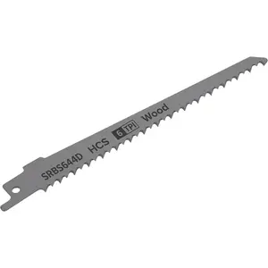 5-Pack 150mm HCS Reciprocating Saw Blades with 6 TPI for Wood Cutting