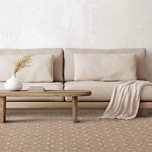 Global Cream Beige Lattice Cotton Jute Rug Rug 200x290cm for the