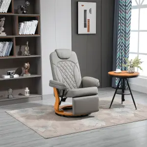 HOMCOM Recliner Leisure Armchair with Wood Base Footrest for Home Office