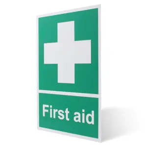 EAI - First Aid Sign 300x200mm Screw Fixed