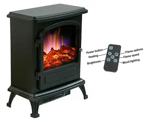 Farlington Fireplace Suite with a Black Electric Stove - Grey Top/Rustic Brick