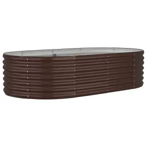 Berkfield Garden Planter Powder-coated Steel 152x80x36 cm Brown