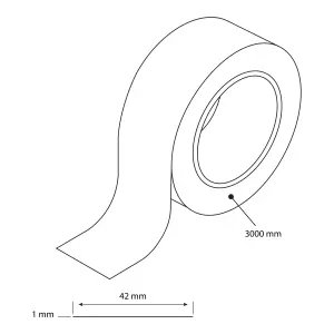 GoodHome Berberis Quartz effect White Edging tape, (L)3m (W)42mm