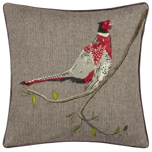 Paoletti Hunter Herringbone Pheasant Feather Rich Cushion