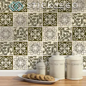 Stick and Go Self Adhesive Stick On Tiles Victoriana 4" x 4" Box of 18 Apply over any tile, or directly on to the wall