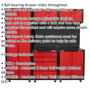 Heavy Duty 2m Modular Garage Storage Solutions - Durable Workshop Cabinets