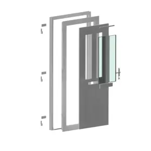 Fortia Chesil Frosted Glazed White LH External Front Door set, (H)2085mm (W)920mm