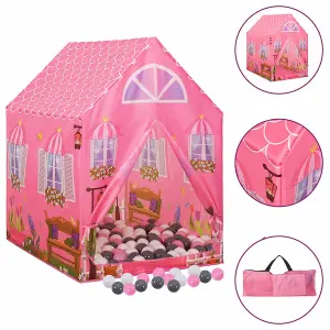 Berkfield Children Play Tent with 250 Balls Pink 69x94x104 cm