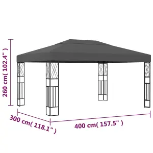 Berkfield Gazebo 3x4 m Anthracite Fabric