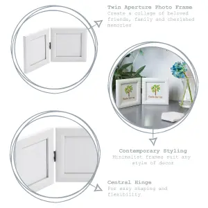 Nicola Spring - Folding 2 Photo Frames - 4 x 4" - Pack of 2