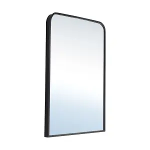 Black Arched Wall Mounted Framed Bathroom Mirror Vanity Mirror Makeup Mirror for Dressing Table 400 x 600 mm