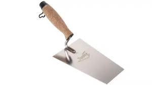 Toolty Bucket Trowel with Wooden Handle 180mm Stainless Steel for Scooping and Scraping Mortar Cement Plaster Masonry Brickwork K