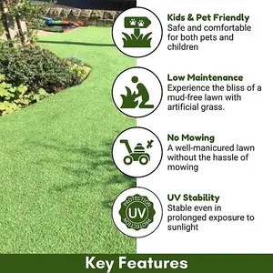 Promo 35mm Artificial Grass, Outdoor Artificial Grass For Lawn, Non-Slip Outdoor Artificial Grass-5m(16'4") X 4m(13'1")-20m²