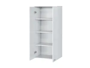 Wall Cabinet Storage Unit Bookcase Cupboard White Gloss Tall Shelving Sol