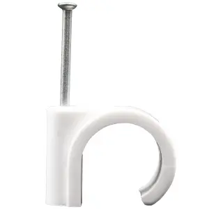 Talon White Metal & plastic Nail clip (Dia)22mm, Pack of 10