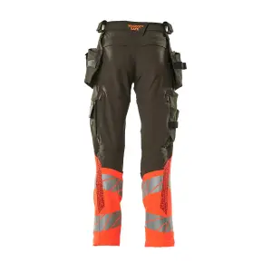 Mascot Accelerate Safe Trousers with Holster Pockets - Dark Anthracite/Hi-Vis Red   (35.5) (Leg Length - Long)