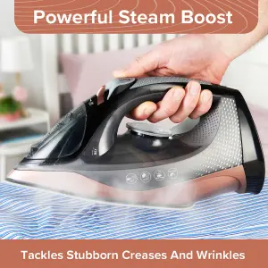 Quest Rechargeable Cordless Steam Iron - Ceramic Soleplate - Self Cleaning - Adjustable Temperature and Steam Output - 2400W