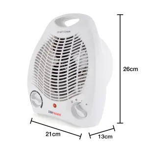 StayWarm 2000w Upright Fan Heater - White