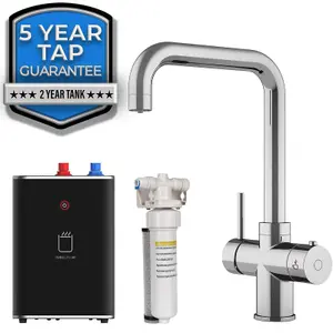 SIA BWT340CH Chrome 3-in-1 Instant Boiling Hot Water Tap Including Tank & Filter