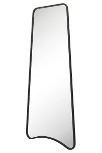 MirrorOutlet The Coartans Black Metal Isoscelles Trapezoid Shape Framed Garden Wall Mirror with arched bottom 200CM X 95CM