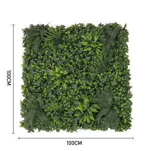 Artificial Panels Topiary Hedge Plant Grass Wall Panel for Indoor Fence(100cm W x 100cmL)