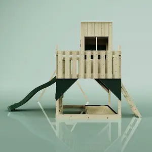 Rebo PolarPlay Kids Climbing Tower & Playhouse - Swing Olavo Green