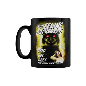 Horror Cats Feline Overlords Vintage Mug Black/Yellow (One Size)