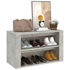 Berkfield Shoe Rack Concrete Grey 75x35x45 cm Engineered Wood