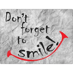 Grindstore Dont Forget To Smile Plaque White/Black/Red (One Size)