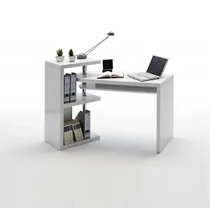 Sydney High Gloss Rotating Home And Office Laptop Desk in White