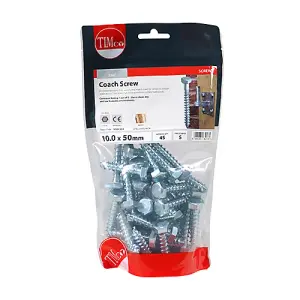 TIMCO Coach Screws Hex Head Silver  - 10.0 x 50