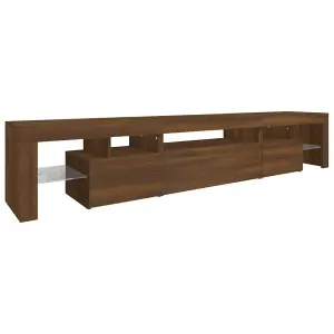 Berkfield TV Cabinet with LED Lights Brown Oak 215x36.5x40 cm