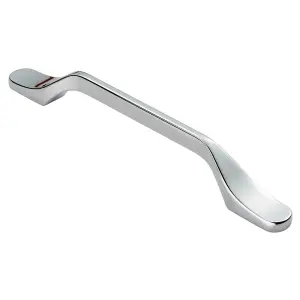 4x Straight Slimline Cupboard Pull Handle 160mm Fixing Centres Polished Chrome