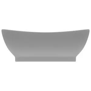 Luxury Basin Overflow Oval Matt Light Grey 58.5x39 cm Ceramic