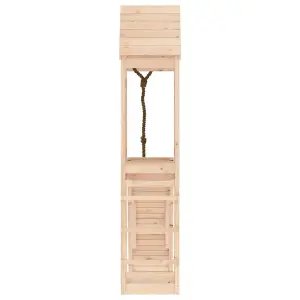 Berkfield Playhouse with Climbing Wall Solid Wood Pine