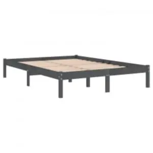 Berkfield Bed Frame Grey Solid Wood 120x200 cm