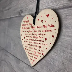 Novelty Valentines Gift For Wife Wood Heart Gift For Her Special Keepsake Love Sign