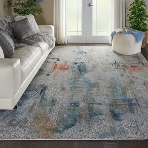 Ivory/Multicolour Floral Luxurious Modern Easy to Clean Rug for Living Room, Bedroom and Dining Room-122cm X 183cm