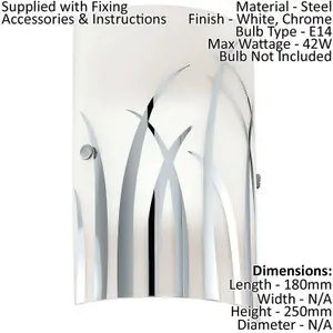 Ceiling Pendant Light & 2x Matching Wall Lights Chrome & Pattern Glass Shade