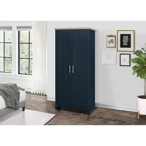 Birlea Highgate 2 Door Wardrobe Navy Blue & Oak