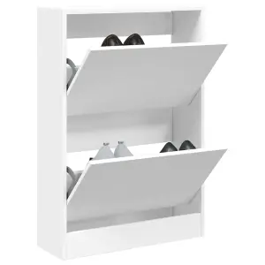 Shoe Cabinet White 60x21x87.5 cm Engineered Wood