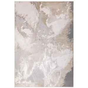 Beige Abstract ,Luxurious Modern Easy to clean Rug for Bedroom & Living Room-120cm X 170cm