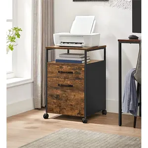 Casler 42cm Wide 2 -Drawer Mobile File Cabinet Rustic Brown