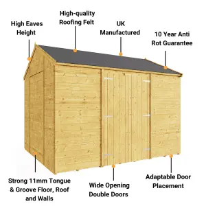 BillyOh Expert Tongue and Groove Reverse Apex Workshop - Pressure Treated - 10x8 - Windowless